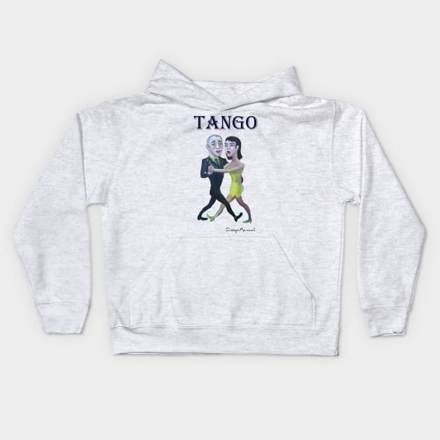 Tango dancers Kids Hoodie by diegomanuel